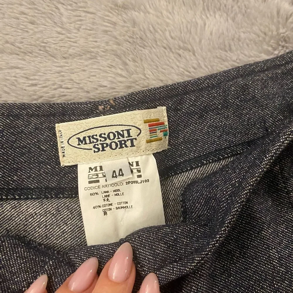 Missoni Sport wool/ cotton straight leg pants, size 44(XL)